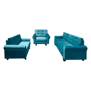 Juego de Sala Mx Muebles 6 Puestos San Francisco 6P-Pl4050R12 Azul