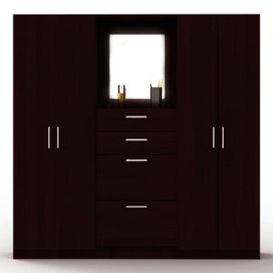 Ropero Mueble Fácil Esmirna 4 Puertas Cafeos
