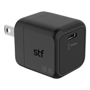 Cargador Stuffactory Gan 30W Salida 3A + Cable 2 En 1 Negro