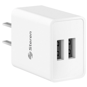 Steren - Accesorios Celular Cargador USB DOBLE ELI-713 | Blanco