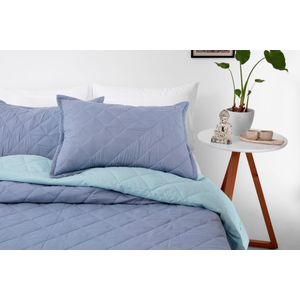 Kalido - Cobertor Basics Microfibra Full | Denim/Menta