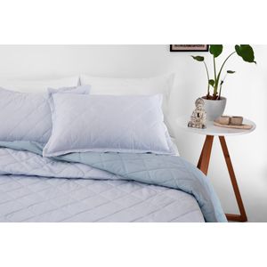 Kalido - Cobertor Basics Microfibra Twin | Celeste/Acero