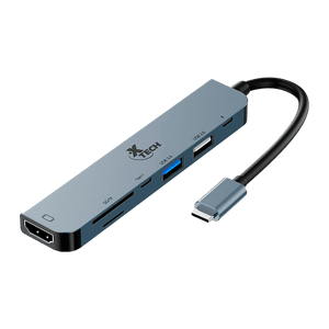 Adaptador Xtech Multipuerto Xtc-571 7 En 1 Gris